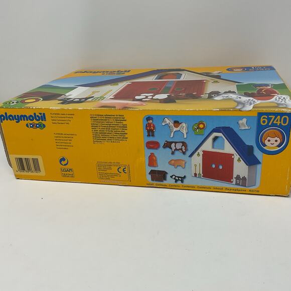 2005 Playmobil 123 Farm Set #6740 Sealed Brand New Complete in Box Vintage CIB - Picture 2 of 7